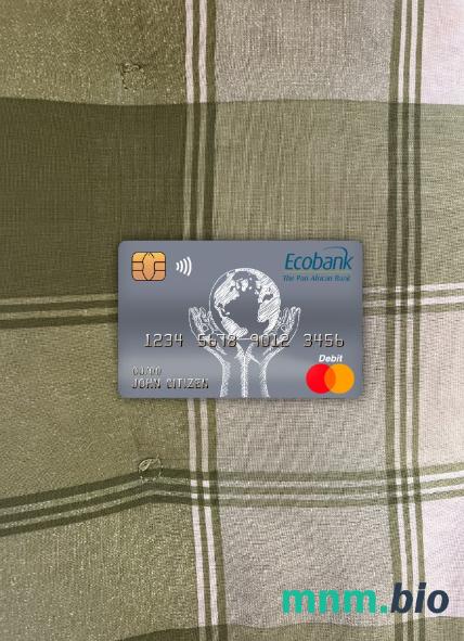 Congo Ecobank bank master obciążyć card wygląd fotograficzny skan PSD + zdjęcie